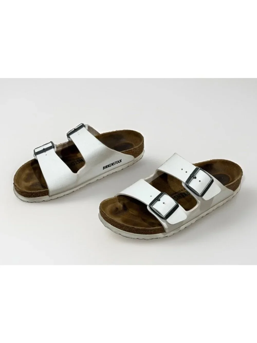 Birkenstock Arizona White Two Strap Slide Sandals Size 38 EVA Mens 5 Women's 7